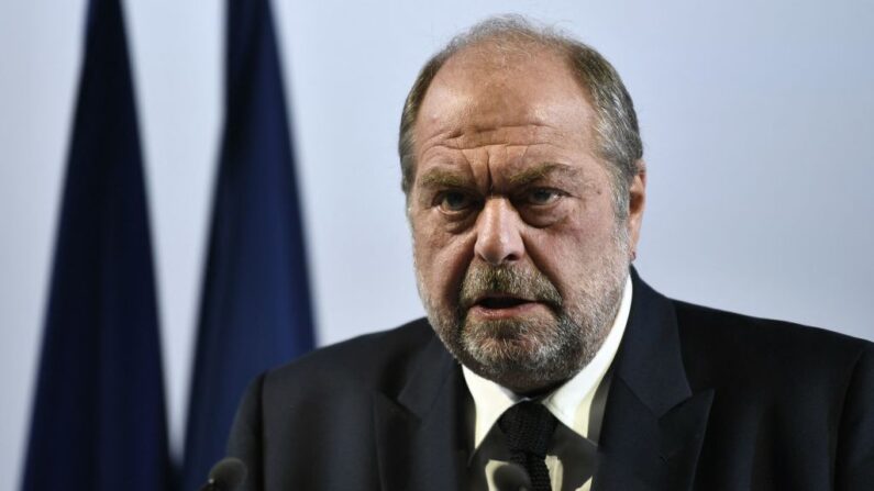 Le ministre de la Justice, Éric Dupond-Moretti, tient une conférence de presse pour présenter le projet de loi de finances 2023 à Paris, le 27 septembre 2022. (Photo by STEPHANE DE SAKUTIN/AFP via Getty Images)