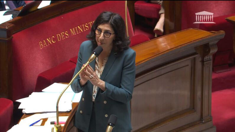 La ministre de la Culture, Rima Abdul-Malak, lors des débats du 28 octobre 2022. Image Assemblée nationale.