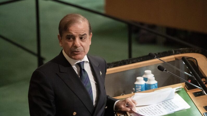 Le Premier ministre pakistanais Shehbaz Sharif (Bryan R. Smith/AFP via Getty Images)