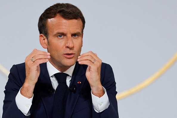 Le Président Emmanuel Macron. (Photo : PASCAL ROSSIGNOL/POOL/AFP via Getty Images)