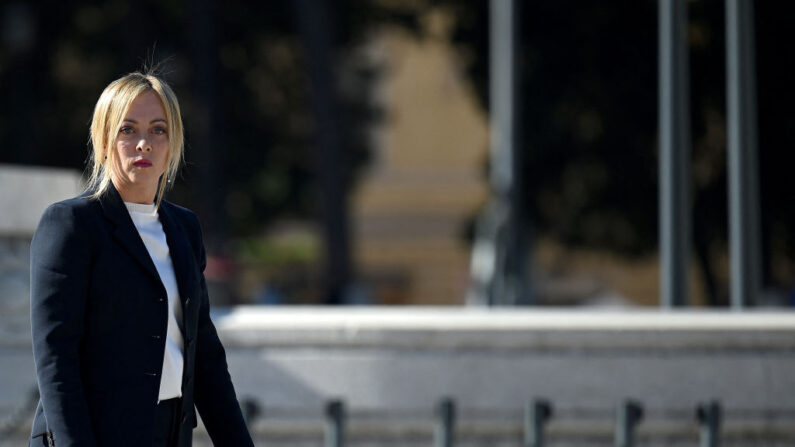 Giorgia Meloni, Première ministre d’Italie, à Rome, le 29 octobre 2022. (FILIPPO MONTEFORTE/AFP via Getty Images)