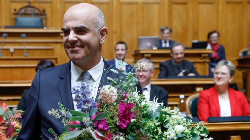 Alain Berset, président de la confédération suisse, élu le 7 décembre 2022. (Photo by STEFAN WERMUTH/AFP via Getty Images)