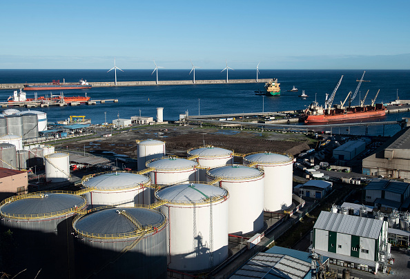 L'usine de regazéification de gaz naturel liquéfié de Bahia de Bizkaia Gas, Espagne. (Photo d'illustration : ANDER GILLENEA/AFP via Getty Images)