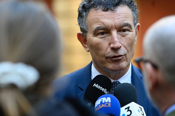 Le  nouveau président élu du conseil régional Grand-Est Franck Leroy, le 13 janvier 2023.  (Photo : JEAN-CHRISTOPHE VERHAEGEN/AFP via Getty Images)