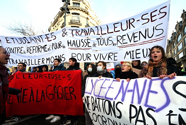 Manifestation nationale contre la réforme des retraites, le 31 janvier 2023. (Photo : FRANCOIS LO PRESTI/AFP via Getty Images)