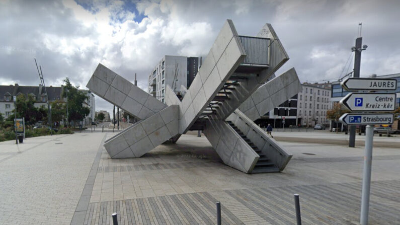 «Les Jetées » de la place de Strasbourg, à Brest. (Capture d'écran Google Map)