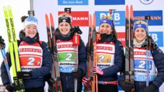 Biathlon: les Bleues enlèvent le globe du relais, une première depuis 2012