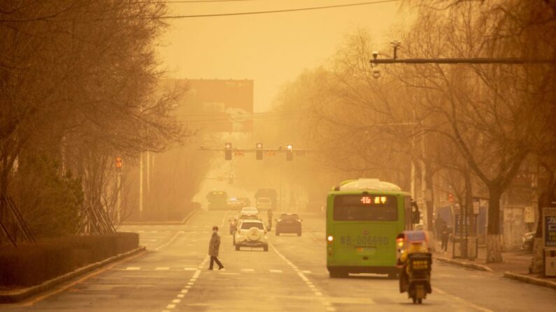 Tempête de sable dans la province chinoise de Jilin (nord-est), le 22 mars 2023. (Photo STR/AFP via Getty Images)