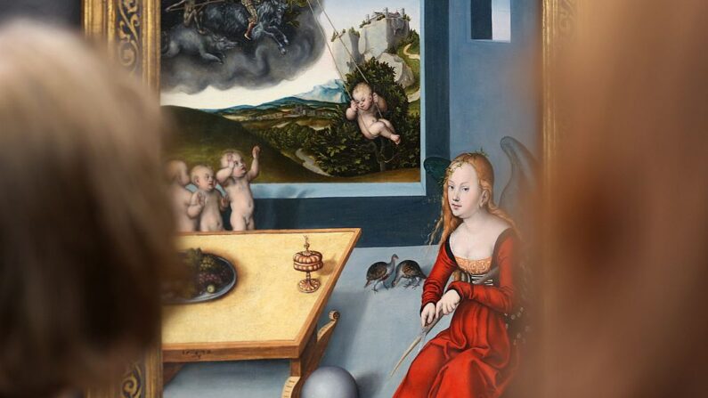 "Mélancholie" (1532) de Lucas Cranach, peintre allemand de la Renaissance. (Photo MARTIN GERTEN/DPA/AFP via Getty Images)