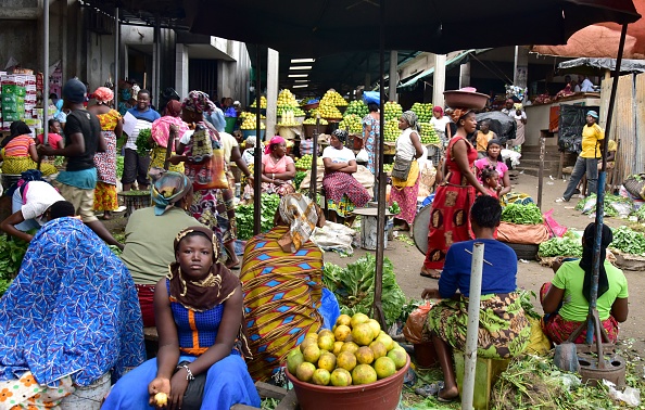 Marché d'Adjame à Abidjan. (ISSOUF SANOGO/AFP via Getty Images)