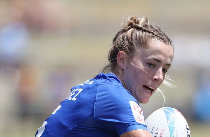 Joanna Grisez arrière du XV de France (Photo by MICHAEL BRADLEY/AFP via Getty Images)