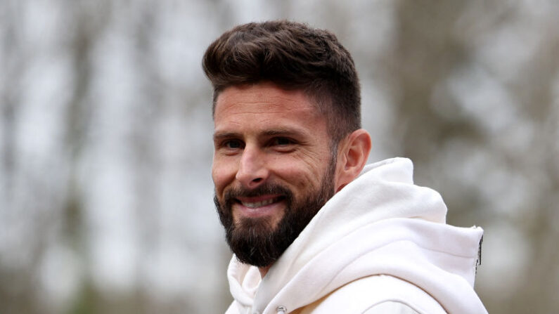 Olivier Giroud, à la première place du classement annuel des personnalités préférées des 7-14 ans, suivi de Hugo Lloris et de Kylian Mbappé. (Photo by FRANCK FIFE/AFP via Getty Images)