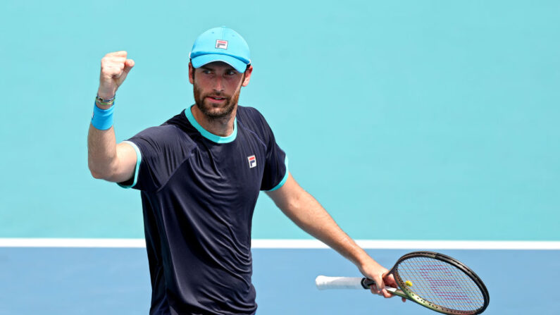 Le Français Quentin Halys a rejoint les huitièmes d'un Masters 1000 pour la première fois de sa carrière lundi à Miami. (Photo by Tim Nwachukwu/Getty Images)