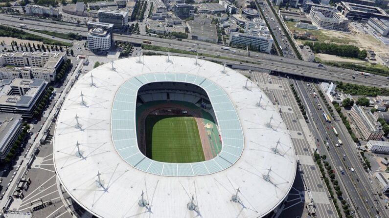 Vue aérienne du Stade de France, à Saint-Denis. (Photo : BORIS HORVAT/AFP via Getty Images)