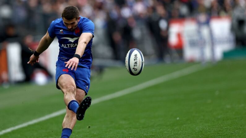 Thomas Ramos, joueur du Stade toulousain (27 ans, 25 sél.), est devenu le meilleur réalisateur français du Tournoi des six nations (84 points). (Photo by ANNE-CHRISTINE POUJOULAT/AFP via Getty Images)