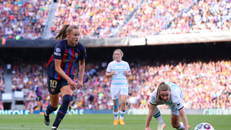 Caroline Graham Hansen du FC Barcelone. Les Barcelonaises, se sont qualifiées en éliminant Chelsea. (Photo by Eric Alonso/Getty Images)