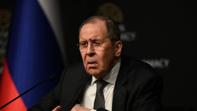 Le ministre russe des Affaires étrangères, Sergei Lavrov. (Photo by OZAN KOSE/AFP via Getty Images)