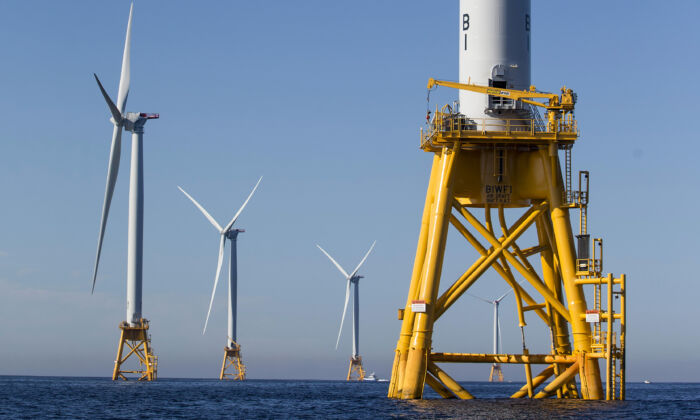 Le parc éolien GE-Alstom de Block Island se trouve à 4,8 kilomètres au large de Block Island, Rhode Island, le 22 septembre 2016. (Scott Eisen/Getty Images)