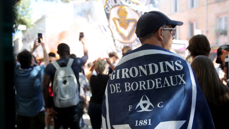 Bordeaux, vainqueur à Guingamp, a repris sa place de dauphin de Ligue 2 lundi en clôture lors de la 29e journée au stade du Roudourou. (Photo by ROMAIN PERROCHEAU/AFP via Getty Images)