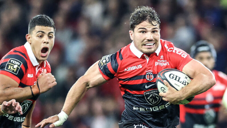 Antoine Dupont avec le Stade Toulousain, vainqueur de l’Union Bordeaux-Bègles (31-17). (Photo by CHARLY TRIBALLEAU/AFP via Getty Images)