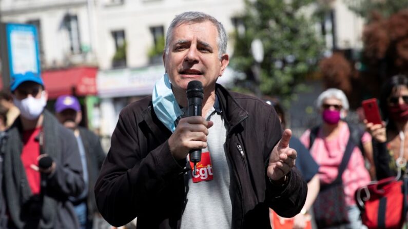 Christophe Prudhomme, à Paris, le 26 mai 2020. (Photo: THOMAS SAMSON/AFP via Getty Images)