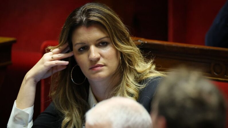 Marlène Schiappa dans la tourmente depuis les révélations sur la gestion du Fonds Marianne qu'elle a créé. (Photo THOMAS SAMSON/AFP via Getty Images)