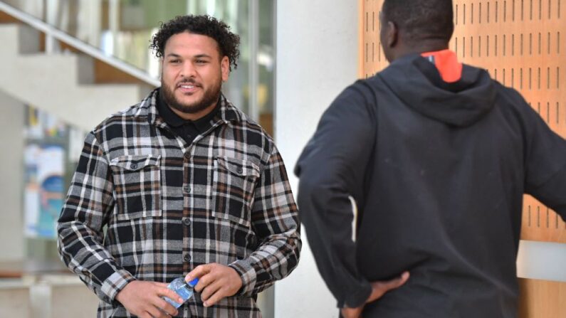 Le pilier du XV de France de rugby Mohamed Haouas. (Photo SYLVAIN THOMAS/AFP via Getty Images)