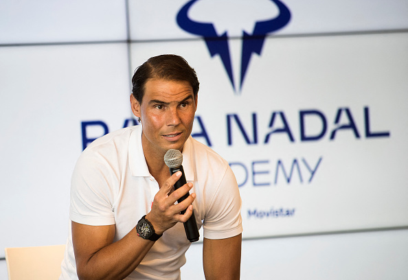 Le joueur de tennis espagnol Rafael Nadal à l'Académie Rafa Nadal à Manacor, le 18 mai 2023. (JAIME REINA/AFP via Getty Images)