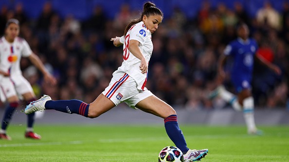 Delphine Cascarino de l'Olympique Lyonnais (Photo par Clive Rose/Getty Images)