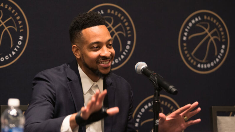 CJ McCollum, président de l'Association des joueurs de la NBA. (Photo by Chris Gardner/Getty Images)