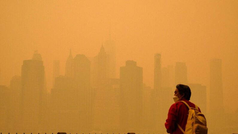 Des feux importants sont survenus particulièrement tôt cette année au Québec, et leurs fumées sont poussées à des milliers de kilomètres en Norvège. (Photo ANGELA WEISS/AFP via Getty Images)