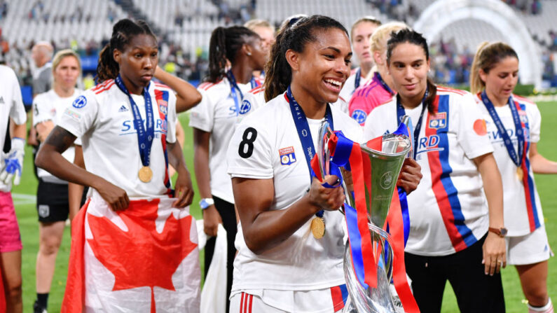 Catarina Macario a officialisé mercredi son départ de l'Olympique lyonnais, champion de France, où elle jouait depuis début 2021. (Photo by Valerio Pennicino/Getty Images)