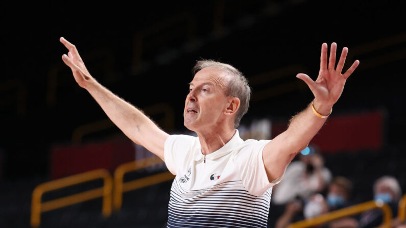 Vincent Collet, le sélectionneur de l'équipe de France de basketball. (Photo by Gregory Shamus/Getty Images)