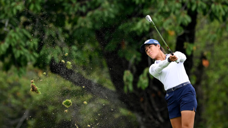 Céline Boutier au 15e trou lors du troisième tour de l'Amundi Evian Championship à l'Evian Resort Golf Club le 29 juillet 2023 à Evian-les-Bains, France. (Photo : Stuart Franklin/Getty Images)