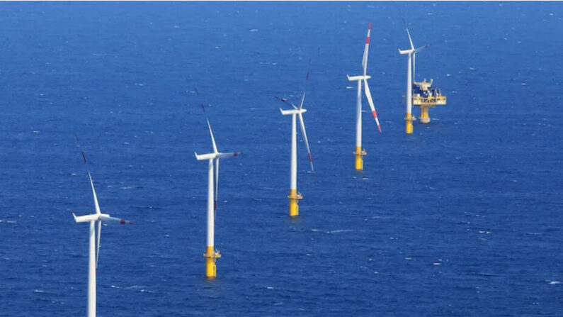 Éoliennes dans le parc éolien offshore de la mer Baltique près de Zingst, en Allemagne, le 29 avril 2011. (Joern Pollex/Getty Images)