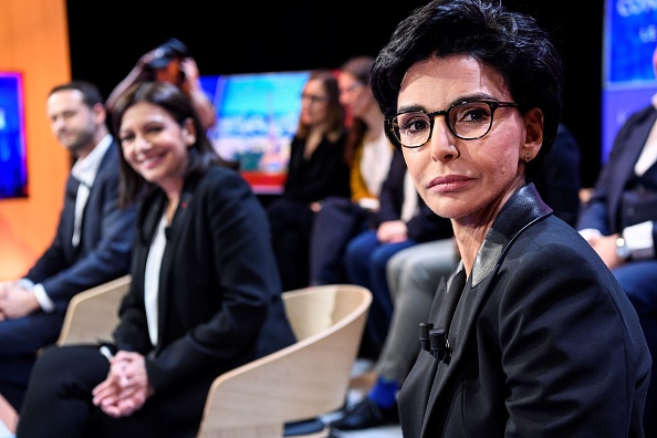 Rachida Dati et Anne Hidalgo sur le plateau de LCI le 3 mars 2020 à Boulogne-Billancourt.  (Photo BERTRAND GUAY/POOL/AFP via Getty Images)