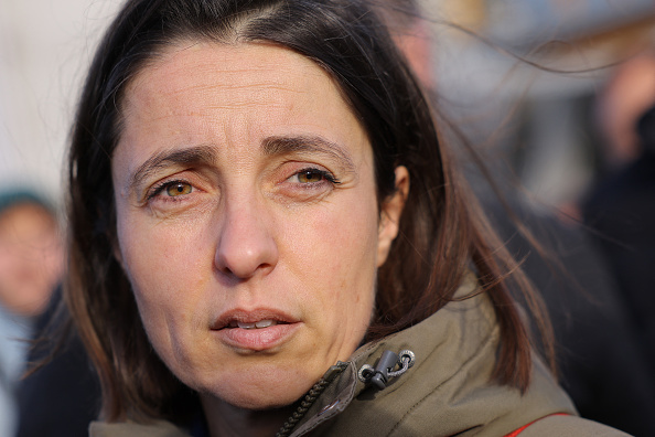 Sophie Binet, secrétaire générale de la Confédération générale du travail (CGT), le 13 avril 2023. (THOMAS SAMSON/AFP via Getty Images)