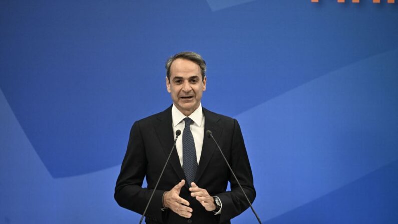 Le Premier ministre grec Kyriakos Mitsotakis. (Photo by ARIS MESSINIS/AFP via Getty Images)