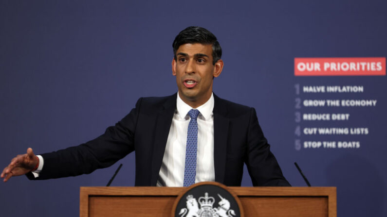 Le Premier ministre britannique Rishi Sunak, le 13 juillet 2023 à Londres. (Photo Henry Nicholls - WPA Pool/Getty Images)