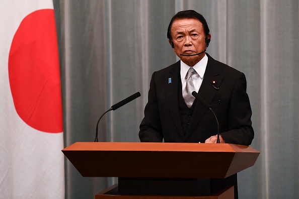 L'ex-Premier ministre japonais Taro Aso. (Photo CHARLY TRIBALLEAU/AFP via Getty Images)