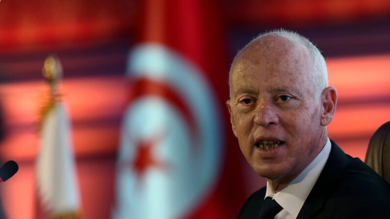 Le président tunisien Kais Saied. (Photo KARIM JAAFAR/AFP via Getty Images)