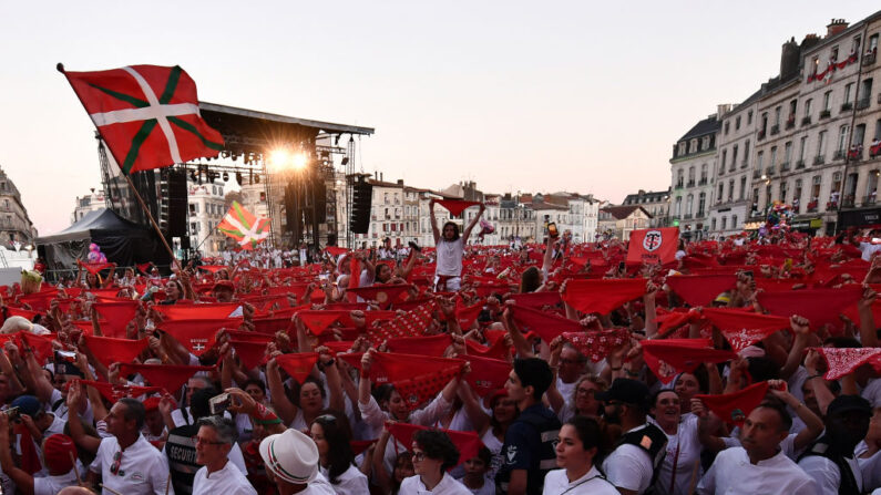 Cérémonie d'ouverture des Fêtes de Bayonne, le 26 juillet 2023. (Photo GAIZKA IROZ/AFP via Getty Images)