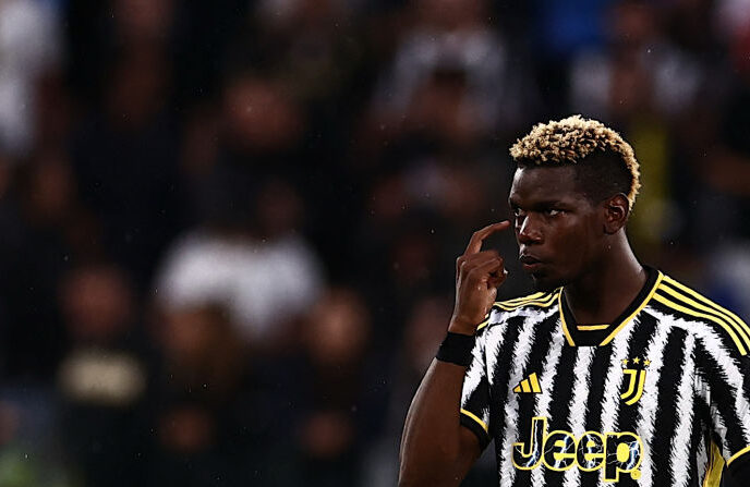 Paul Pogba, de la Juventus fait son retour  pendant le match de football de Serie A italienne Juventus contre Bologne le 27 août 2023 à l'"Allianz Stadium" à Turin. (Photo : MARCO BERTORELLO/AFP via Getty Images)