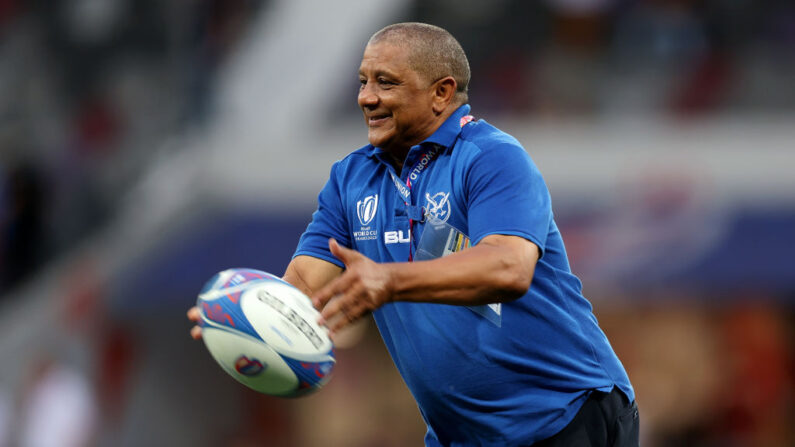 Le sélectionneur de la Namibie Allister Coetzee a opéré neuf changements dans son équipe de départ. (Photo : Phil Walter/Getty Images)