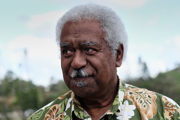 Le leader de l'Union Calédonienne (UC) Roch Wamytan au sein du Front de Libération Nationale Kanak et Socialiste (FLNKS). (Photo THEO ROUBY/AFP via Getty Images)