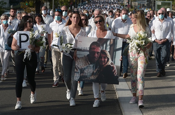 Véronique Monguillot, épouse du chauffeur de bus Philippe Monguillot.  (IROZ GAIZKA/AFP via Getty Images)