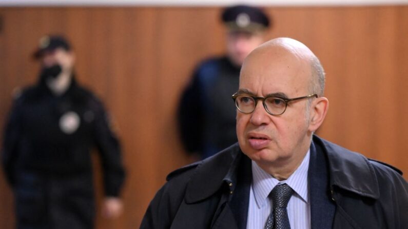 L'ambassadeur de France en Russie, Pierre Levy, à Moscou le 17 avril 2023. (Photo KIRILL KUDRYAVTSEV/AFP via Getty Images)