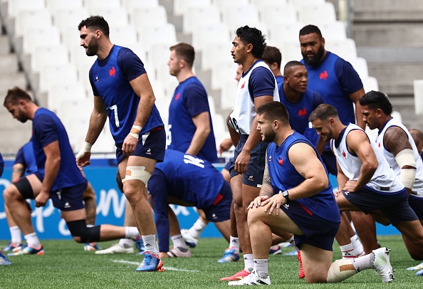 L'entraînement du XV de France au Stade Vélodrome de Marseille, le 20 septembre 2023. (Photo ANNE-CHRISTINE POUJOULAT/AFP via Getty Images)