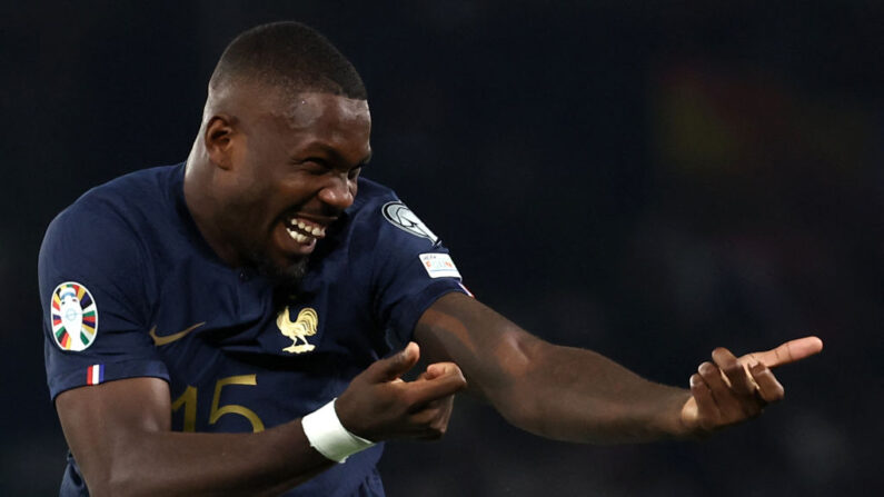 Marcus Thuram célèbre le deuxième but de son équipe lors du match entre la France et la République d'Irlande, le 7 septembre 2023. (Photo : FRANCK FIFE/AFP via Getty Images)