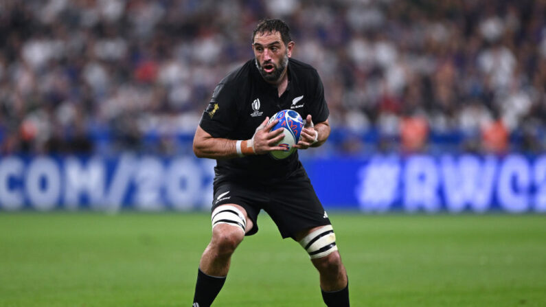 Record de 148e selection le deuxième ligne Sam Whitelock (34 ans) a égalité avec la légende Richie McCaw au nombre d'apparitions avec la sélection néo-zélandaise. (Photo : Mike Hewitt/Getty Images)